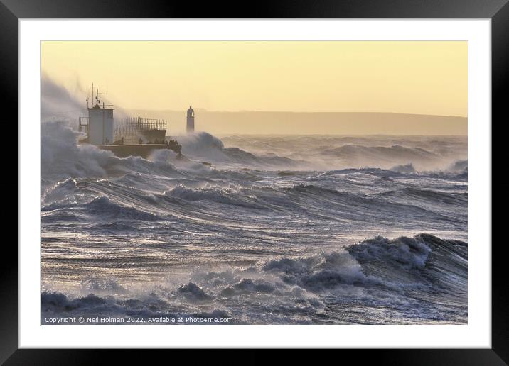 Storm Force Eunice, Porthcawl Framed Mounted Print by Neil Holman