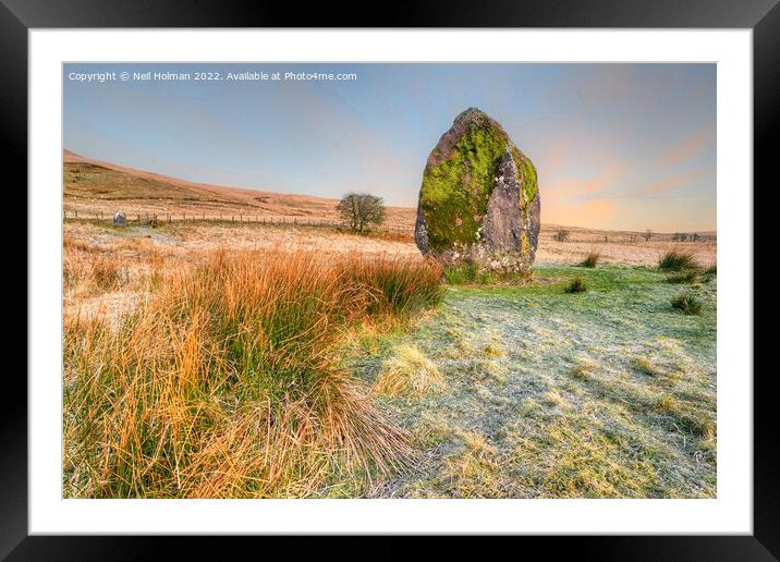  Maen Llia Standing Stone, Brecon Beacons  Framed Mounted Print by Neil Holman