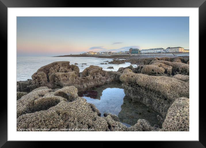 Rockpool at First Light, Porthcawl Framed Mounted Print by Neil Holman