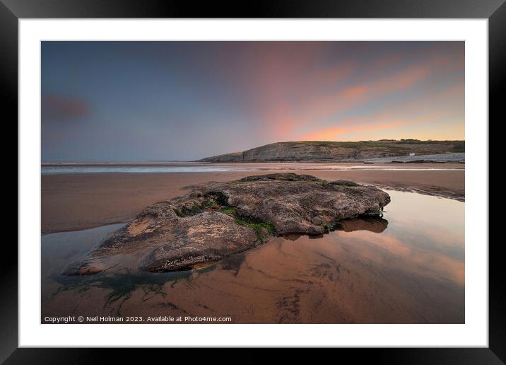 Dunraven Bay Framed Mounted Print by Neil Holman