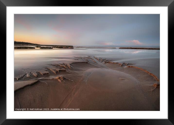 Sand Curve at Sunrise Framed Mounted Print by Neil Holman