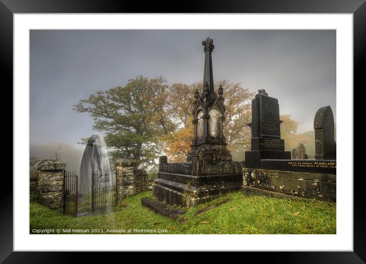 Melincwrt Graveyard Framed Mounted Print by Neil Holman