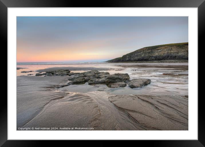 Dunraven Bay Framed Mounted Print by Neil Holman