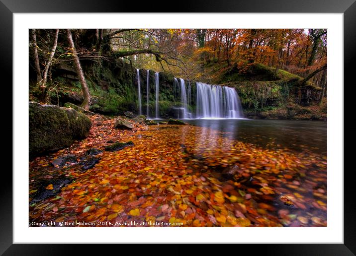 Sgwd Ddwli Isaf, Brecon Beacons Framed Mounted Print by Neil Holman