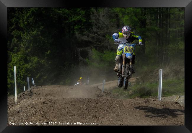 Motocross Racing Framed Print by Neil Holman