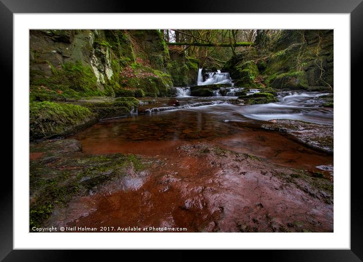 Brecon Beacons Waterfall  Framed Mounted Print by Neil Holman