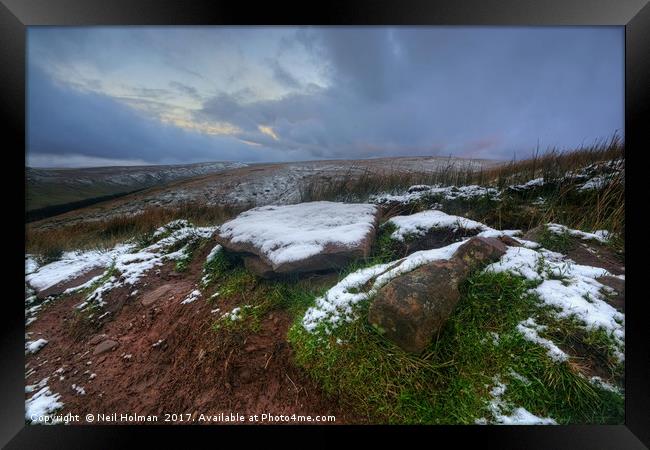 Approaching Snow Storm, Brecon Beacons Framed Print by Neil Holman