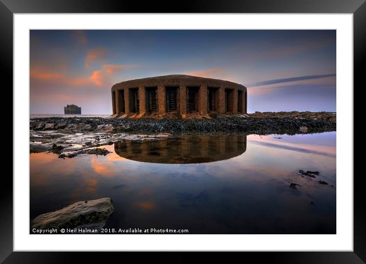 Aberthaw Power Station Water outlet Framed Mounted Print by Neil Holman