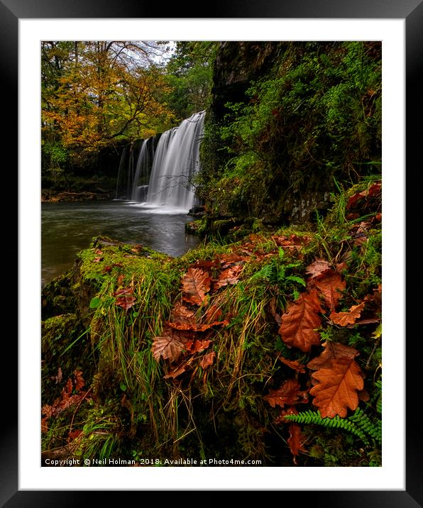 Sgwd Ddwli Waterfall, Brecon Beacons Framed Mounted Print by Neil Holman