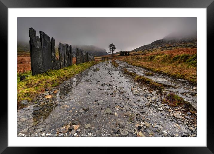 Cwmorthin Slate Fence, Snowdonia  Framed Mounted Print by Neil Holman