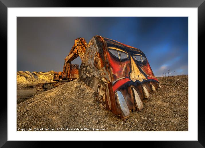 Lime Quarry Digger Framed Mounted Print by Neil Holman