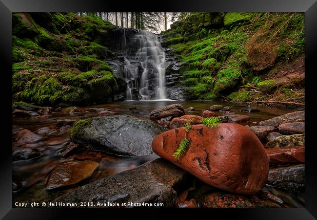 Blaen y Glyn Waterfall, Brecon Beacons  Framed Print by Neil Holman