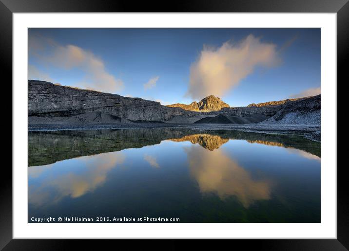 Penwyllt Quarry Framed Mounted Print by Neil Holman