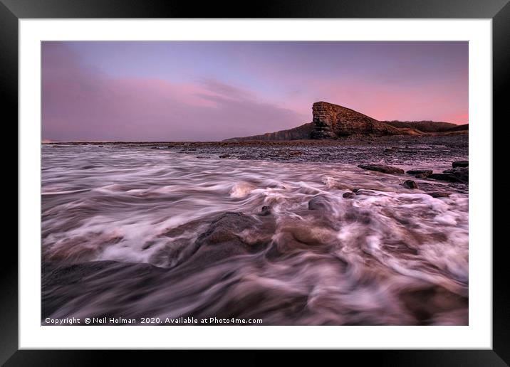 Nash Point Framed Mounted Print by Neil Holman