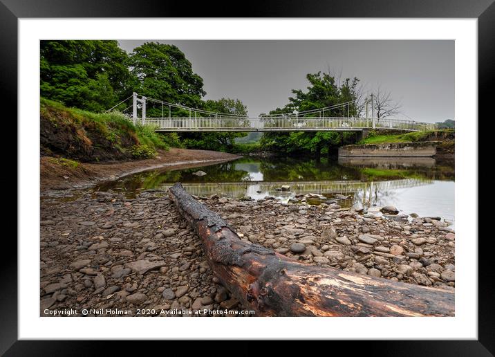 Swing Bridge in Merthyr Mawr  Framed Mounted Print by Neil Holman