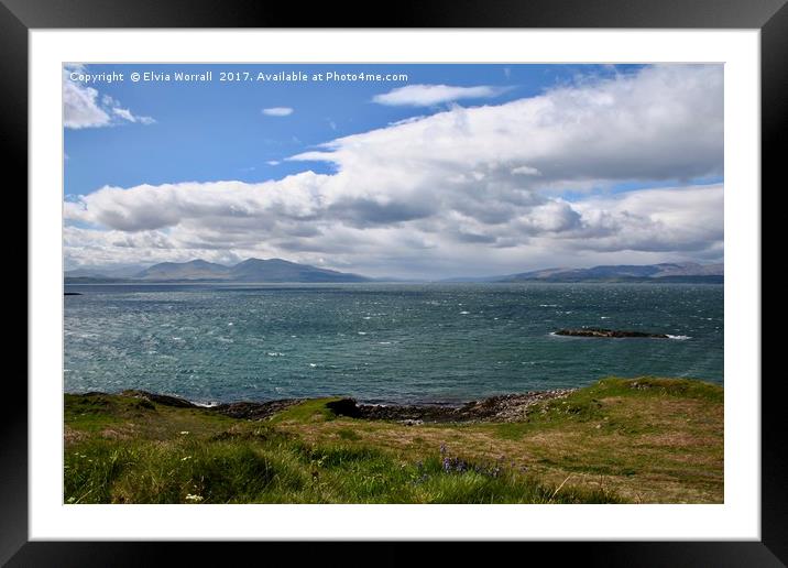 View of Firth of Lorne, Scotland Framed Mounted Print by Elvia Worrall