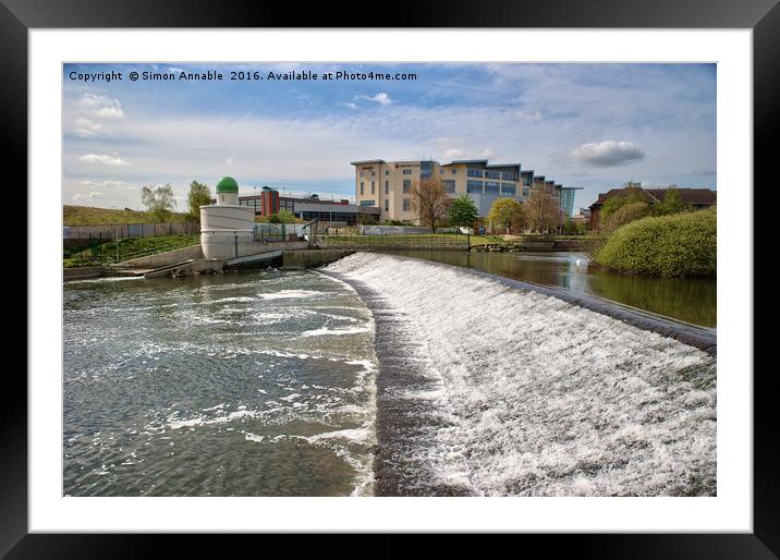 Derby Weir Framed Mounted Print by Simon Annable