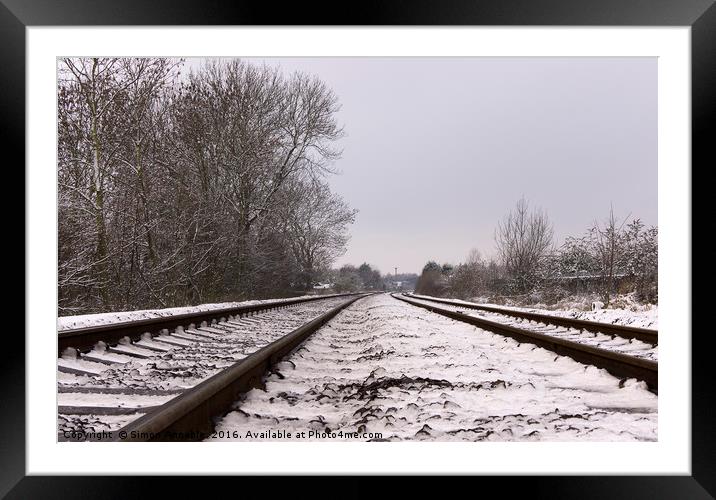 Winter Railway Framed Mounted Print by Simon Annable