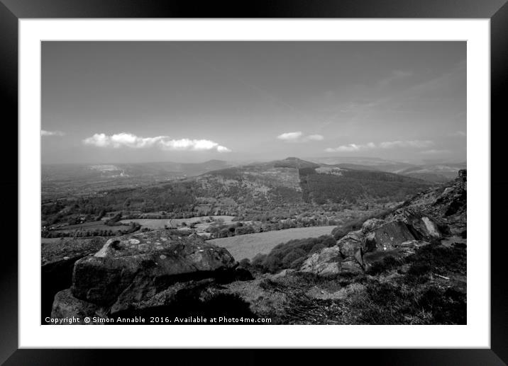 Monochrome Peaks Framed Mounted Print by Simon Annable