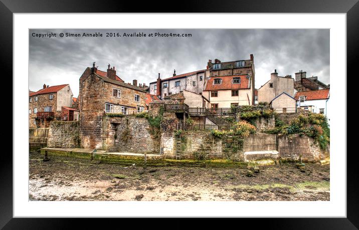 Old Staithes Houses Framed Mounted Print by Simon Annable