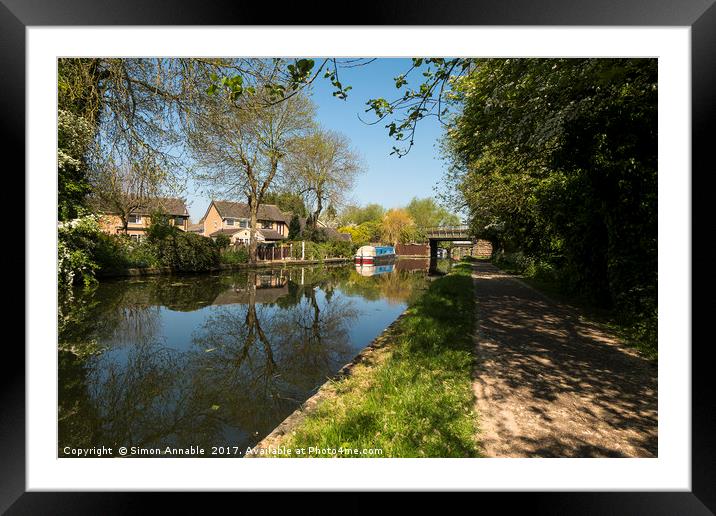 Summer Canal Framed Mounted Print by Simon Annable