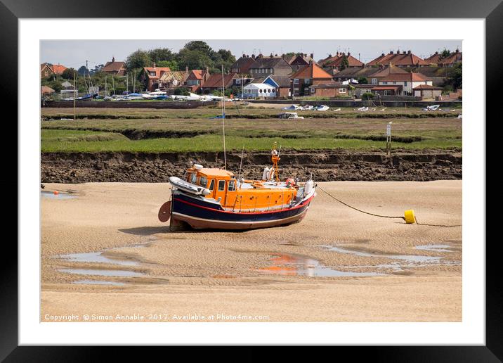 Stranded Lifeboat Framed Mounted Print by Simon Annable
