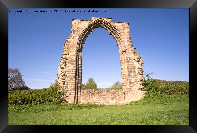 Dale Abbey Arch Framed Print by Simon Annable