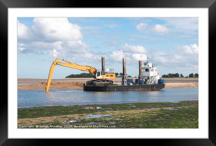 Floating Digger Framed Mounted Print by Simon Annable