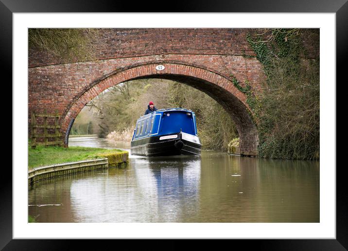 canal boat  Framed Mounted Print by Caroline Burton