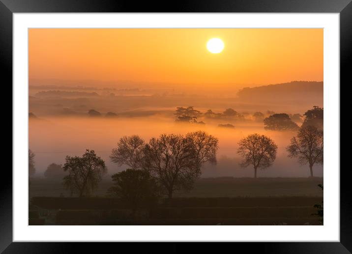 sunrise across leicestershire Framed Mounted Print by Caroline Burton