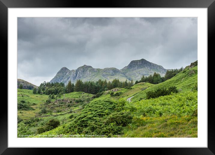 Langdale Pikes Cumbria Framed Mounted Print by Caroline James