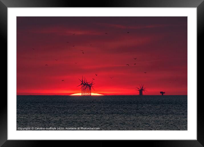 Turbine Sunset Framed Mounted Print by Caroline James