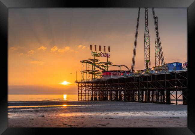 Blackpool Crazy Coaster Framed Print by Caroline James