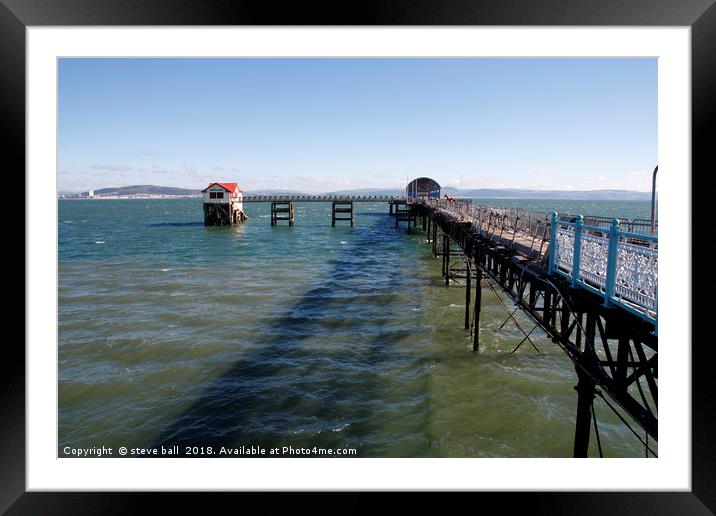 Mumbles pier and RNLI lifeboat station, Swansea Framed Mounted Print by steve ball