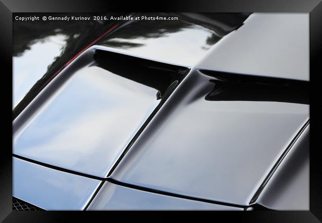 black sports car hood Framed Print by Gennady Kurinov
