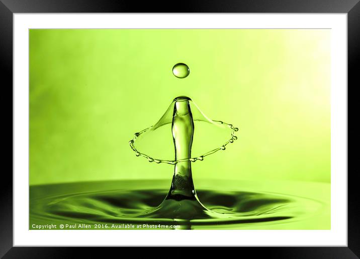 water drop collision Framed Mounted Print by Paul Allen