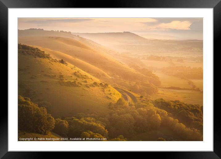 Devil's Dyke Sunset Framed Mounted Print by Pablo Rodriguez
