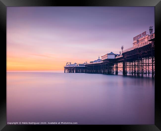Brighton Pier Sunrise Framed Print by Pablo Rodriguez