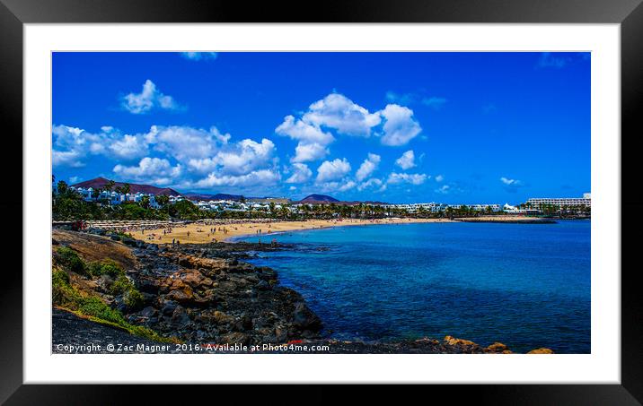 Costa Teguise Beach Framed Mounted Print by Zac Magner