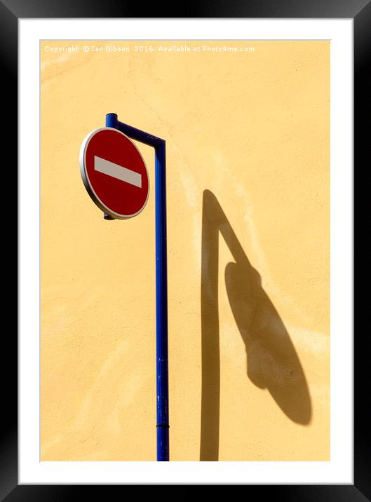 Provencal No Entry Framed Mounted Print by Ian Gibson