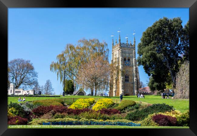 Evesham Abbey gardens  Framed Print by Joy Walker