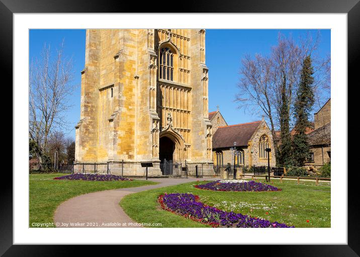Evesham Abbey and park Framed Mounted Print by Joy Walker