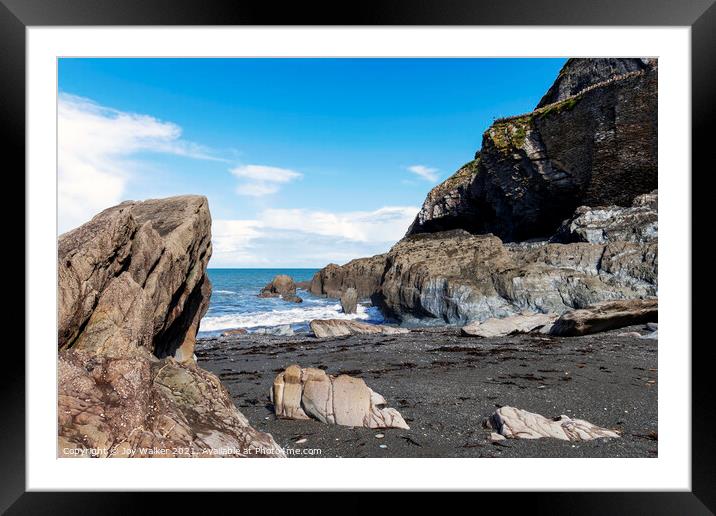 The rocky foreshore at Ilfracombe beach, Devon, England, UK Framed Mounted Print by Joy Walker