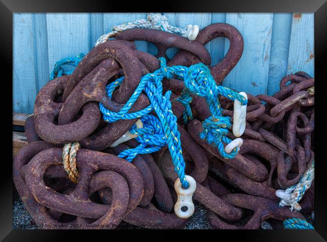 fishing gear including chains and ropes Framed Print by Joy Walker