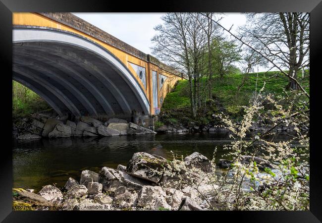 Road bridge over the river Lune, Cumbria, UK. Framed Print by Joy Walker