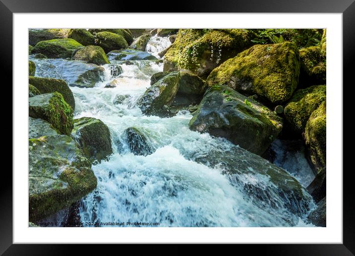 Waterfall Framed Mounted Print by Joy Walker