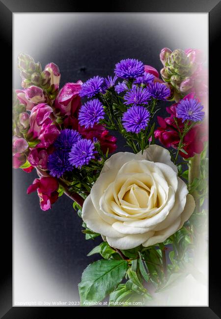 A bouquet of mixed flowers Framed Print by Joy Walker