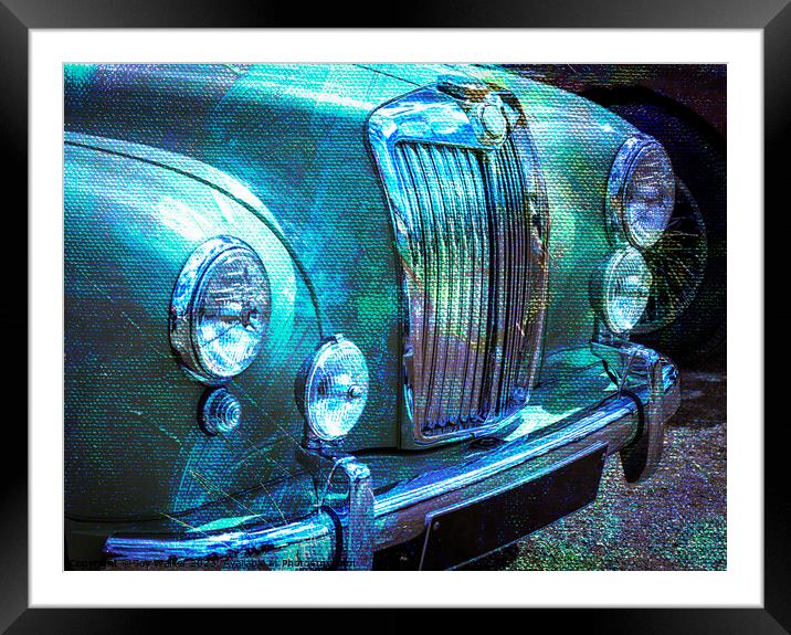 Bonnet of an old car Framed Mounted Print by Joy Walker