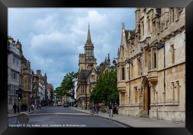 A view of the High Street in Oxford, England UK Framed Print by Joy Walker