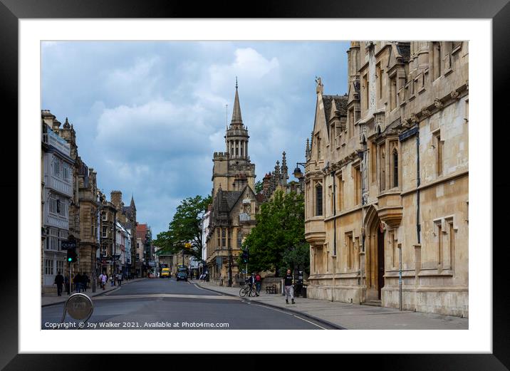 A view of the High Street in Oxford, England UK Framed Mounted Print by Joy Walker